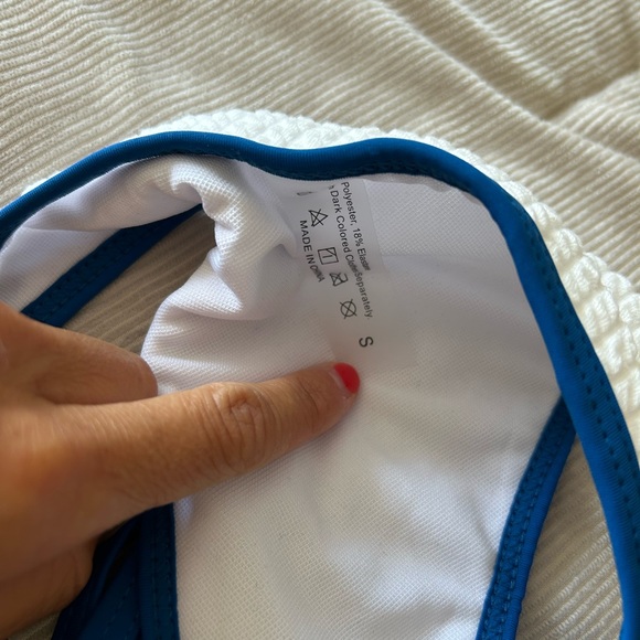 White and Blue Bikini - Picture 2 of 3